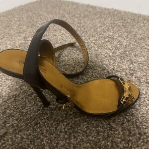 Roberto Cavalli giraffe head motiff heels sandals